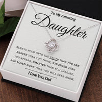Load image into Gallery viewer, To My American Daughter- Braver Stronger Smarter- Necklace (From Dad)

