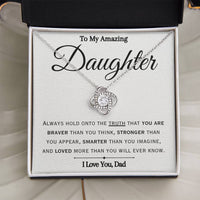 Load image into Gallery viewer, To My American Daughter- Braver Stronger Smarter- Necklace (From Dad)
