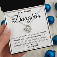 Load image into Gallery viewer, To My American Daughter- Braver Stronger Smarter- Necklace (From Dad)
