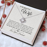 Load image into Gallery viewer, To My Wife- My Rock, My Love, My Everything- Love Knot Necklace
