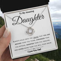 Load image into Gallery viewer, To My American Daughter- Braver Stronger Smarter- Necklace (From Dad)

