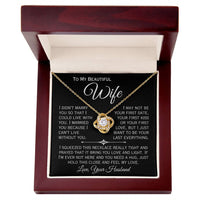 Load image into Gallery viewer, To My Beautiful Wife- I Can&#39;t Live Without You- Love Necklace ( Black)

