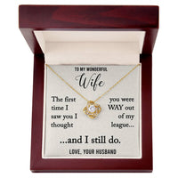 Load image into Gallery viewer, To My Wonderful Wife-Out of My League-Love Knot Necklace
