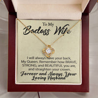 Load image into Gallery viewer, To My Badass Wife- Forever and Always-Love Knot Necklace
