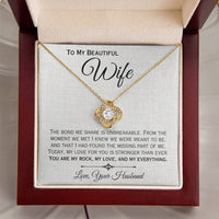 Load image into Gallery viewer, To My Wife- My Rock, My Love, My Everything- Love Knot Necklace
