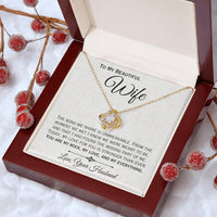Load image into Gallery viewer, To My Wife- My Rock, My Love, My Everything- Love Knot Necklace
