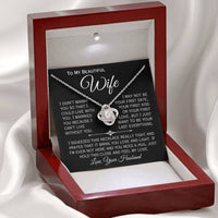 Load image into Gallery viewer, To My Beautiful Wife- I Can&#39;t Live Without You- Love Necklace ( Black)
