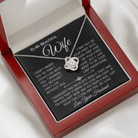Load image into Gallery viewer, To My Beautiful Wife- I Can&#39;t Live Without You- Love Necklace ( Black)
