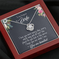 Load image into Gallery viewer, To My Gorgeous Wife- You are Beautiful- Love Knot Necklace
