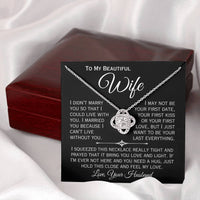 Load image into Gallery viewer, To My Beautiful Wife- I Can&#39;t Live Without You- Love Necklace ( Black)

