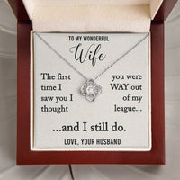 Load image into Gallery viewer, To My Wonderful Wife-Out of My League-Love Knot Necklace
