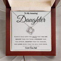 Load image into Gallery viewer, To My American Daughter- Braver Stronger Smarter- Necklace (From Dad)
