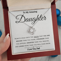 Load image into Gallery viewer, To My American Daughter- Braver Stronger Smarter- Necklace (From Dad)
