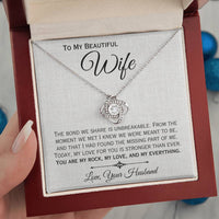 Load image into Gallery viewer, To My Wife- My Rock, My Love, My Everything- Love Knot Necklace
