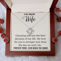 Load image into Gallery viewer, To My Amazing Wife-Forever Yours, Even When You Snore- Necklace
