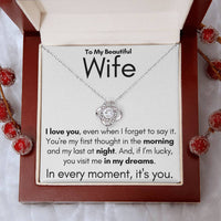 Load image into Gallery viewer, To My Beautiful Wife- In My Dreams- Necklace (White background)
