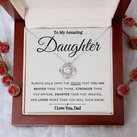 Load image into Gallery viewer, To My American Daughter- Braver Stronger Smarter- Necklace (From Dad)
