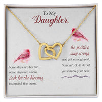 Load image into Gallery viewer, Interlocking Hearts Necklace For Daughter (Yellow &amp; White Gold Variants)
