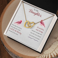 Load image into Gallery viewer, Interlocking Hearts Necklace For Daughter (Yellow &amp; White Gold Variants)
