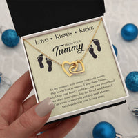 Load image into Gallery viewer, To My Mommy (Mom To Be) - Love, Kisses, Kicks from Your Tummy - Interlocking Hearts Pendant
