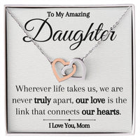 Load image into Gallery viewer, Connected Hearts- From Mom- Necklace
