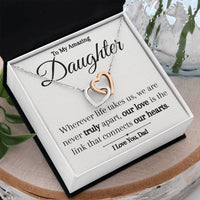 Load image into Gallery viewer, To My Amazing Daughter- Never Truly Apart- Heart Necklace
