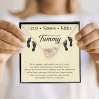 Load image into Gallery viewer, To My Mommy (Mom To Be) - Love, Kisses, Kicks from Your Tummy - Interlocking Hearts Pendant
