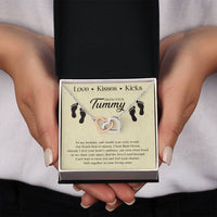 Load image into Gallery viewer, To My Mommy (Mom To Be) - Love, Kisses, Kicks from Your Tummy - Interlocking Hearts Pendant
