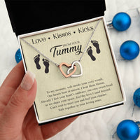 Load image into Gallery viewer, To My Mommy (Mom To Be) - Love, Kisses, Kicks from Your Tummy - Interlocking Hearts Pendant
