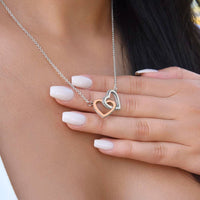 Load image into Gallery viewer, To My Mommy (Mom To Be) - Love, Kisses, Kicks from Your Tummy - Interlocking Hearts Pendant
