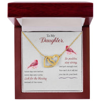 Load image into Gallery viewer, Interlocking Hearts Necklace For Daughter (Yellow &amp; White Gold Variants)
