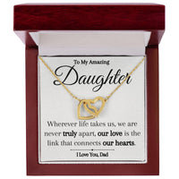 Load image into Gallery viewer, To My Amazing Daughter- Never Truly Apart- Heart Necklace
