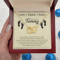 Load image into Gallery viewer, To My Mommy (Mom To Be) - Love, Kisses, Kicks from Your Tummy - Interlocking Hearts Pendant
