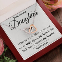 Load image into Gallery viewer, To My Amazing Daughter- Never Truly Apart- Heart Necklace
