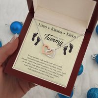 Load image into Gallery viewer, To My Mommy (Mom To Be) - Love, Kisses, Kicks from Your Tummy - Interlocking Hearts Pendant
