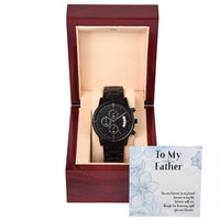 Load image into Gallery viewer, Black Chronograph Watch For Dad + MC (NO ENGRAVING)
