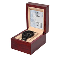 Load image into Gallery viewer, Black Chronograph Watch For Dad + MC (NO ENGRAVING)
