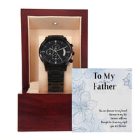 Load image into Gallery viewer, Black Chronograph Watch For Dad + MC (NO ENGRAVING)
