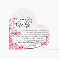 Load image into Gallery viewer, To My Wife- I Love You More- Heart Plaque
