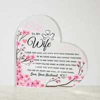 Load image into Gallery viewer, To My Wife- I Love You More- Heart Plaque
