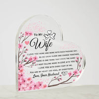 Load image into Gallery viewer, To My Wife- I Love You More- Heart Plaque
