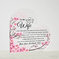 Load image into Gallery viewer, To My Wife- I Love You More- Heart Plaque
