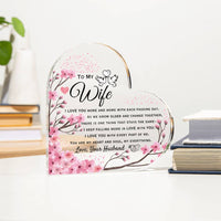 Load image into Gallery viewer, To My Wife- I Love You More- Heart Plaque
