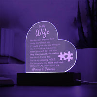 Load image into Gallery viewer, To My WIfe- My Missing Piece- Acrylic Plaque
