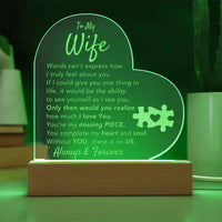 Load image into Gallery viewer, To My WIfe- My Missing Piece- Acrylic Plaque
