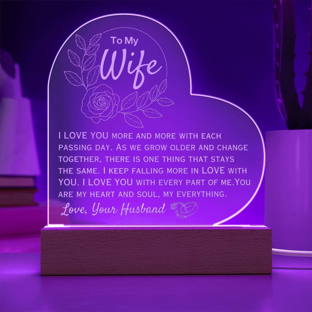 To My Wife- I Love You More- Engraved Acrylic