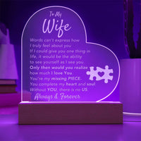 Load image into Gallery viewer, To My WIfe- My Missing Piece- Acrylic Plaque
