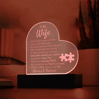 Load image into Gallery viewer, To My WIfe- My Missing Piece- Acrylic Plaque
