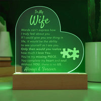 Load image into Gallery viewer, To My WIfe- My Missing Piece- Acrylic Plaque
