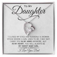 Load image into Gallery viewer, To My Daughter- Sweet Baby Girl- Heart Necklace
